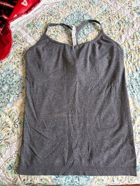 CRZ YOGA Charcoal Ribbed Racerback Tank